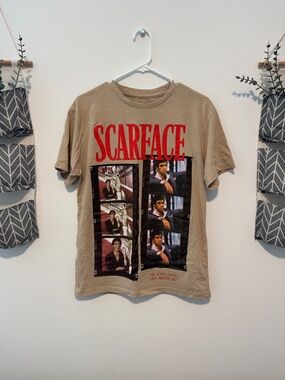 Scarface Graphic Tee — Beige Short Sleeve Men’s Shirt